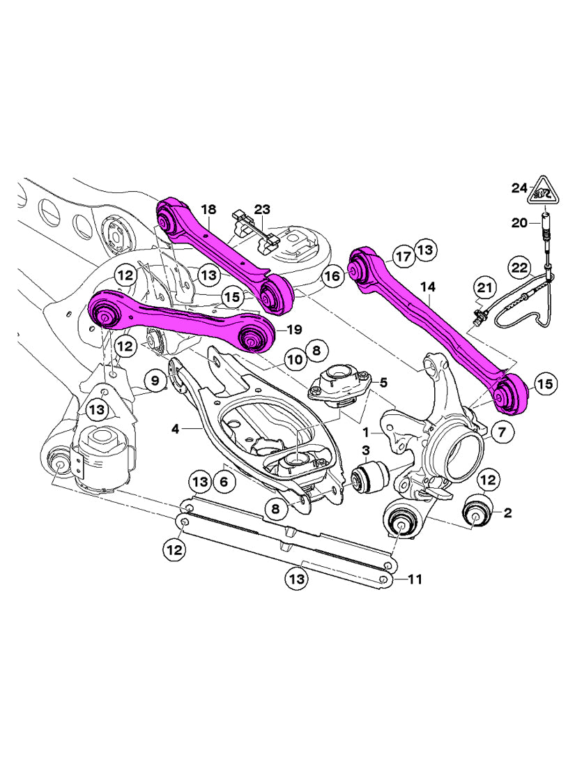 E8x E9x rear adjustable arms set